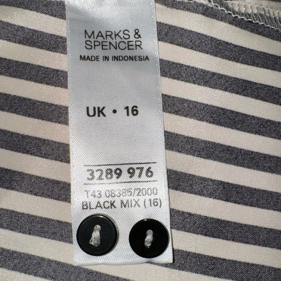 Marks & Spencer Black and White Striped Blouse - Picture 14 of 15